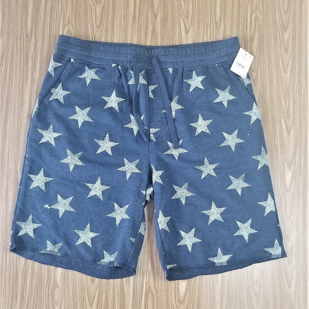 WELL WORN MEN KNIT JOGGER SHORTS AMERICANA STAR